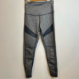 Zella Live In High Rise Moto Leggings Grey Mesh Detail